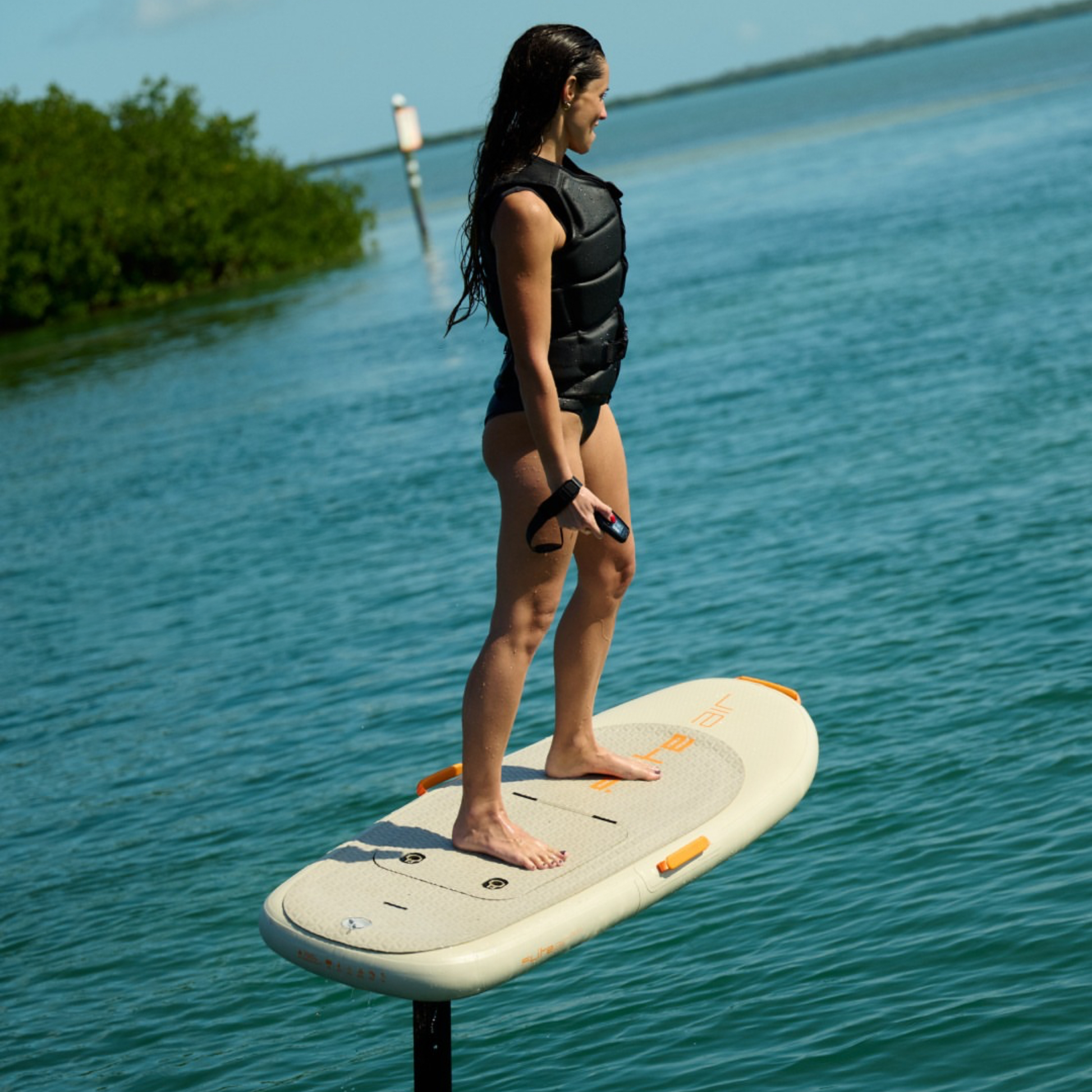 Flite board Air woman riding