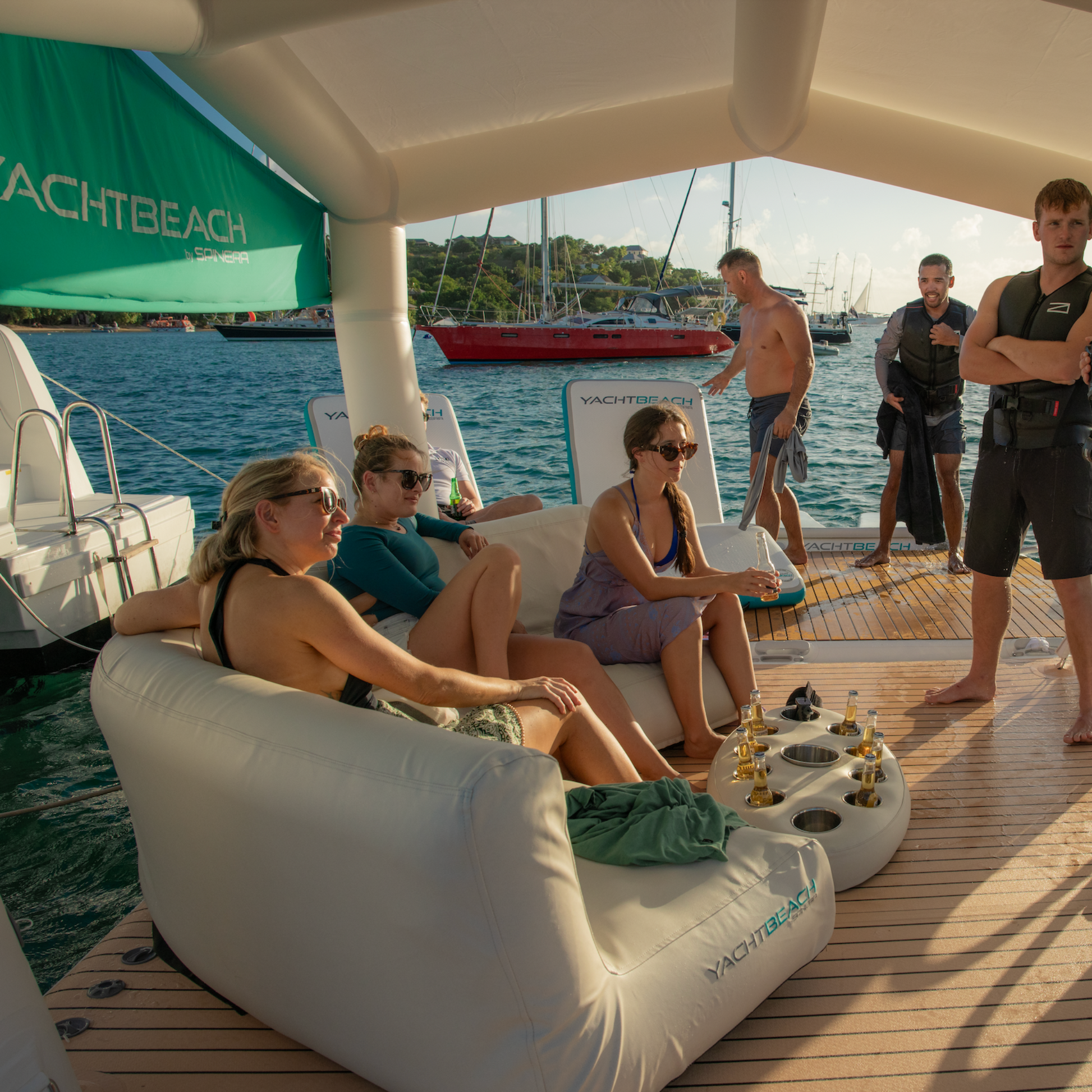 Yachtbeach air furniture corner sofa event set up